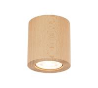 Spot Plafonnier En Bois GU10 Ø 8 Cm Rond H: 8,5 Cm En Hêtre