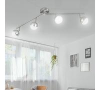 Plafonnier LED spot bar plafonnier 4 flammes, spots mobiles, 4x 4.5W 4x380lm 3000K, LxPxH 78x17x9 cm, ACTION 925904646000