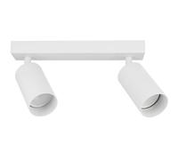 EDO Spots de Plafond Orientable Weiß MALGA 2, Plafonnier 2 Spots avec Douille GU10, Éclairage de Plafond Moderne, Luminaire Plafonnier 230V, Barre de Spot sans Ampoules pour Salon Chambre à Coucher