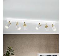 Spot Plafonnier Métallique Blanc Or 90 Cm Long GU10 Projecteur Plafonnier Salon