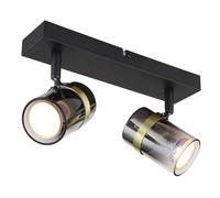 Spot plafonnier plafonnier noir lampe de salon L 26 cm 3 flammes