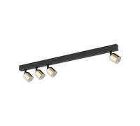 Spot Plafonnier Salon 4 Flamme 94 Cm Long Or Noir GU10 Plafonnier