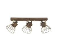Just Light Alami plafonnier 3x25 W laiton-bois 11488-60