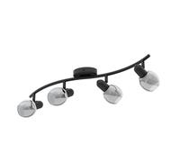 Spot POLLICA E14 4X28W en acier noir 640x220mm