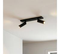 Spot pour plafond Arcchio Brinja Slim, noir, à 2 lampes GU10 MR11 Slim Arcchio, dimmable, noir, Couloir, Aluminium, Moderne, Spot