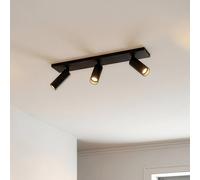 Spot pour plafond Arcchio Brinja Slim, noir, à 3 lampes GU10 MR11 Slim Arcchio, dimmable, noir, Couloir, Aluminium, Moderne, Spot