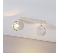 Spot pour plafond Chloe, couleur crème, à 2 lampes, orientable, GU10 Chloe Argon, dimmable, beige, Salon / Salle à manger, Métal, Moderne