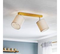 Spot pour plafond Corralee, gris, à 2 lampes Corralee BRITOP, dimmable, gris, Salon / Salle à manger, Bois, Scandinave, Spot