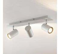 Spot pour plafond Joffrey de Lindby, 49 cm, blanc, à 3 lampes, GU10 dimmable, blanc, Salon / Salle à manger, Métal, Moderne, Spot