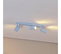 Spot pour plafond Livia, bleu clair, 52 cm, à 3 lampes, métal, GU10 Livia TK Lighting, dimmable, bleu, Chambre d'enfant, Métal, Projecteur halogène