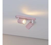 Spot pour plafond Livia, rose, 35 cm, à 2 lampes, métal, GU10 Livia TK Lighting, dimmable, violet / rose, Chambre d'enfant, Métal, Projecteur halogène