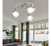 Plafonnier spot lampe de salon LED spot plafonnier orientable, chrome acrylique, spots orientables, 3x 3,5W 190lm blanc chaud, DxH 26 x13,9 cm
