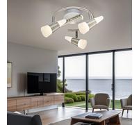Spot Rondell Plafonnier Spot Lampe LED 3 Flammes Nickel Mat Plafonnier