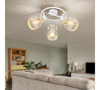 Spot Rondelle Plafonnier Lampe De Salon E27 Réglable Bois Blanc Grille