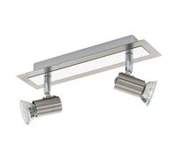 Spot ROTTELO GU10 2X4,6W en acier nickel mat et chrome 280x70mm