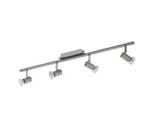 Spot ROTTELO GU10 4X4,6W en acier nickel mat et chrome 780x70mm