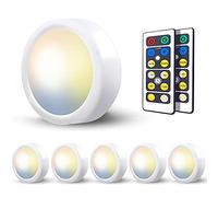 Spot Sans Fil à Pile, LED Dimmable 3 Couleurs - Lampe de Placard Autocollante Murale Avec Télécommande - Éclairage Batterie Pour Armoire, Cuisine, Sous Meuble, Vitrine, Chambre, Escalier