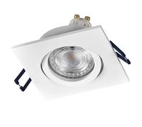 Spot Set Spot LED encastrable carré flexible blanc, 4,5 W 2700 K blanc chaud, aluminium, montage par clic, lot de 3