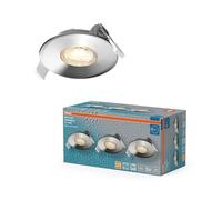 Spot Set Spot LED encastrable DIM IP44 827 Chrome, lot de 3 salle de bain dimmable orientable, blanc chaud 2700K