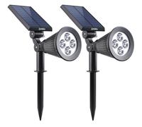 Lumisky Spot solaire extérieur étanche 4 LEDs blanches 200 lm Tête pivotante 90°C