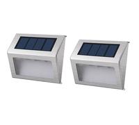 Lot de 2 projecteurs solaires 2x WALLY W8 Blanc Acier H10cm