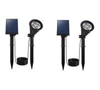 Lumisky Spot solaire projecteur SPIKY AWAY 2 en 1 à piquer ou à fixer, dimmable LED blanc W34 H38cm