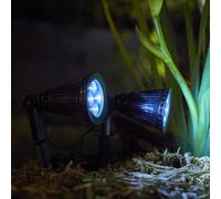 Lumisky Spot solaire projecteur SPIKY AWAY 2 en 1 à piquer ou à fixer, dimmable LED blanc W34 H38cm
