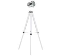 Spot sur Trépied E14 Max 40W en Bois de Pin Blanc et Argenté 143 cm Moderne Alze