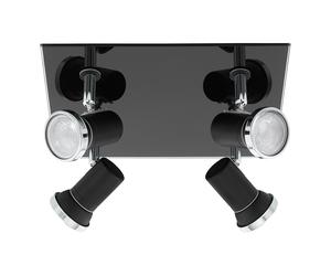 Spot TAMARA IP44 GU10 4X3W en acier noir et chrome 240x260mm