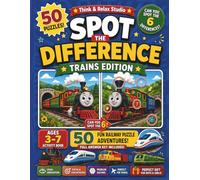 Spot the Difference: Trains Activity Book for Kids Ages 3-7: 50 Fun Railway Puzzles | Steam Trains, Bullet Trains and Freight Trains | Find the Difference Game for Boys and Girls