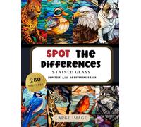 Spot the Differences Book: 28 Picture puzzles More than 280 Mistakes to Find and Search For Adults & Teens | Stained Glass Art | Large Print Activity Books