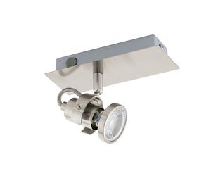 Spot TUKON GU10 1X3W en acier nickel mat 165x70mm