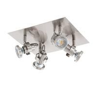 Spot TUKON GU10 4X3W en acier nickel mat 240x0x260mm
