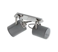 Spot VILLABATE E27 2X10W en acier nickel mat 335x90mm