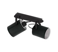 Spot VILLABATE E27 2X10W en acier noir 335x90mm