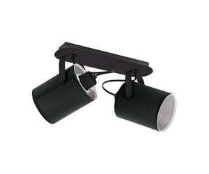 Spot VILLABATE E27 2X10W en acier noir 335x90mm