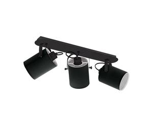 Spot VILLABATE E27 3X10W en acier noir 575x90mm