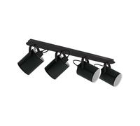 Spot VILLABATE E27 4X10W en acier noir 795x90mm