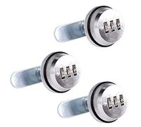 Spotact Combinaison Cam 2 cm/0.79 Inch Boulon Alliage de Zinc Mot de Serrures de Sécurité Bright Chrome Code pour la Case Cabinet (3 Pcs)