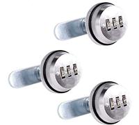 Spotact Combinaison Cam 3 cm/1.18 Inch Boulon Alliage de Zinc Mot de Serrures de Sécurité Bright Chrome Code pour la Case Cabinet (3 Pcs)