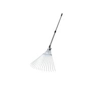 Spotact Râteau à feuilles de jardin réglable de 30,5 à 50,8 cm de large en acier inoxydable avec poignée extensible et poignée ergonomique pour feuilles de cour, herbe, rochers (alliage d'aluminium