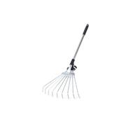 Spotact Râteau à feuilles de jardin réglable de 30,5 à 50,8 cm de large en acier inoxydable avec poignée extensible et poignée ergonomique pour feuilles de cour, herbe, rochers (alliage d'aluminium, 9