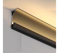 Spotbars Aluminum LED troughs for ceilings, walls and floors, LED indirect lighting skirting boards for interior decoration(Black,6 m/19.6 ft)