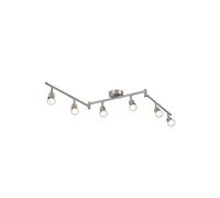 Spoterie AVENUE 6-Rail Métal Acier Brossé, H.15.5 - IP20 - GU10 / Intérieur