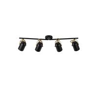 Spoterie LOTUS 4-Spot Métal Noir/laiton, H.6.6 - IP20 - E14 / Intérieur