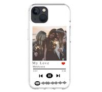 Spotify Coque de téléphone personnalisée pour iPhone 11/12/13/14/15/mini/Pro/Max/6/7/8/Plus - Protection de téléphone anti-traces de doigts pour amis, famille, cadeaux d'anniversaire - Transparent