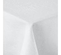Spotjoy Nappe à paillettes - Aspect lin - Lavable - 80 x 80 cm - Effet lotus - Imperméable - Anti-taches - Blanc