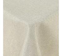 Spotjoy Nappe à paillettes - Aspect lin - Lavable - Rectangulaire - 130 x 160 cm - Effet lotus - Imperméable - Anti-taches - Beige