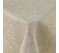 Spotjoy Nappe à paillettes - Aspect lin - Lavable - Rectangulaire - 140 x 300 cm - Effet lotus - Imperméable - Anti-taches - Lin