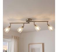 Spotlampe Plafond 4 ampoules LED Spots orientables Chrom Verre 60 cm